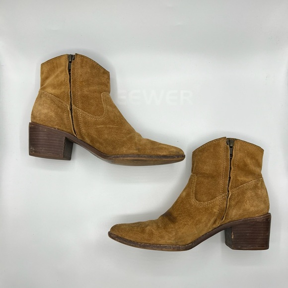 Madewell Sz 6.5 The Hailie Equestrian Brown Suede Boot Western Boho - Picture 3 of 16
